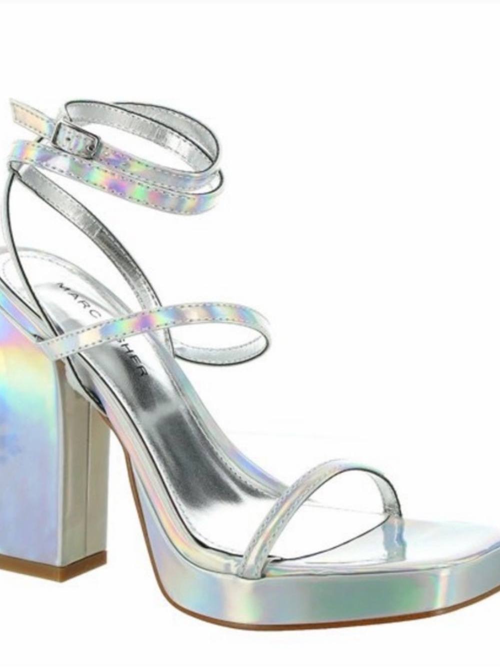 Marc Fisher Silver Platform Heels